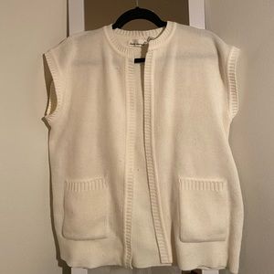 Vintage cream sweater vest oversized
